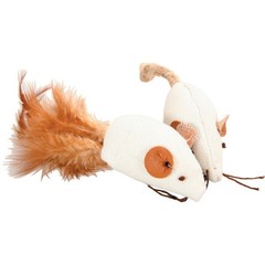 Zolux Myszki bawełniane z piórkami - zabawka dla kota
