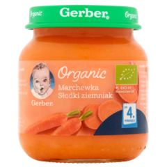 Gerber Organic Marchewka słodki ziemniak po 4 miesiącu