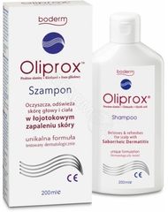 Boderm Oliprox szampon do stosowania w łojotokowym zapaleniu skóry głowy i ciała
