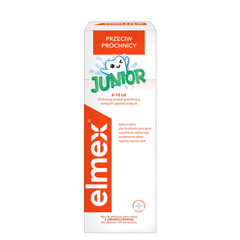 Elmex Junior z aminofluorkiem Płyn do płukania jamy ustnej bez alkoholu dla dzieci 6-12 lat