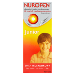 Nurofen Junior od 6 do 12 lat 40 mg/ml Zawiesina doustna dla dzieci smak truskawkowy