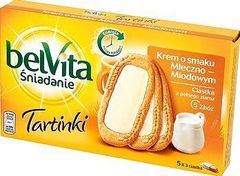 Belvita Breakfast Milk-Honey Ciastka zbożowe 250 g (5 x 3 sztuki)