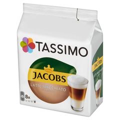 Tassimo Jacobs Latte Macchiato Classico Kawa mielona 8 kapsułek i mleko 8 kapsułek