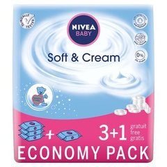 Nivea Baby Soft and Cream Chusteczki 4 x 63 sztuki