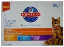 Hill's Science Plan Hill's Feline Adult Chicken &amp; Ocean Fish &amp; Beef Optimal Care MULTIPAK saszetka 12x85g