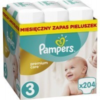 Pampers Premium Care Rozmiar 3 (Midi), 5-9 kg, 204 Pieluszek