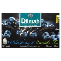 Dilmah Cejlońska czarna herbata z aromatem czarnej jagody i wanilii 30 g (20 torebek)