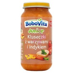 Bobovita Obiadek Kluseczki z warzywami i łagodnym indykiem - po 12 miesiącu