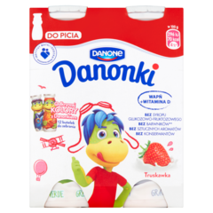 Danone Danonki Jogurt truskawka 400 g (4 sztuki)