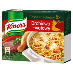 Knorr Rosół szlachetny drobiowo-wołowy 60 g (6 kostek)