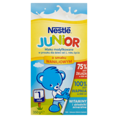 Nestlé Junior Mleko modyfikowane w proszku dla dzieci od 1. roku życia o smaku waniliowym