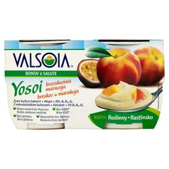 Valsoia Yosoi Brzoskwinia marakuja Roślinny produkt sojowy 250 g (2 sztuki)