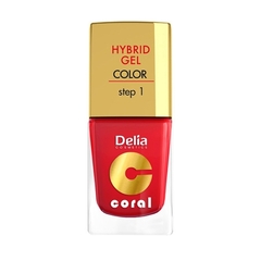 Delia Cosmetics Hybrid Gel Step 1 01 Czerwony Żelowy lakier do paznokci