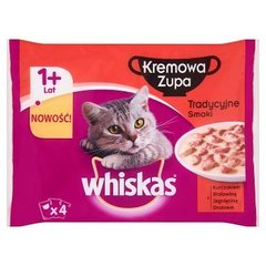 Whiskas Kremowa Zupa Tradycyjne smaki Karma pełnoporcjowa 1+ lat (4 saszetki)