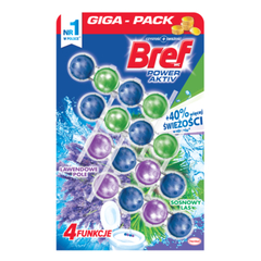 Henkel BREF Power Aktiv Zawieszka myjąco-zapachowa do WC Lawendowo-sosnowa 4x50g