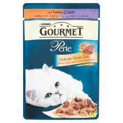 Gourmet Perle Delikatny Mięsny Duet z indykiem i jagnięciną Karma dla kotów