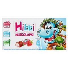 Hibbi Mlekoladki Batoniki mleczne z nadzieniem o smaku jogurtowo-truskawkowym (8 sztuk)