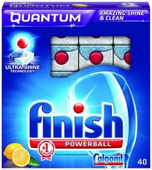 Finish Quantum Max Shine&Protect, kapsułki do zmywarki, cytrynowe