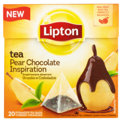 Lipton Inspirowane deserem gruszka w czekoladzie Herbata czarna 32 g (20 torebek)