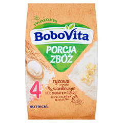Bobovita Porcja zbóż Kaszka ryżowa o smaku waniliowym po 4 miesiącu