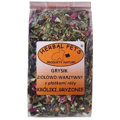 Herbal Pets Grysik ziołowo-warzywny z płatkami róży króliki gryzonie