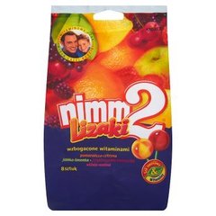 Nimm2 Lizaki wzbogacone witaminami oraz sokiem w 4 owocowych smakach (8 sztuk)