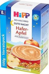 Hipp BIO Na Dobranoc Kaszka mleczna Owsianka z jabłkami od 8. miesiąca 500 g (2 sztuki)