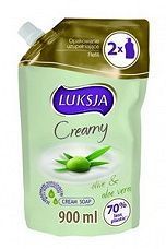 Luksja Creamy Olive & Yoghurt Nawilżające mydło w płynie opakowanie uzupełniające