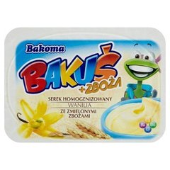Bakoma Bakuś + Zboża Serek homogenizowany wanilia ze zmielonymi zbożami