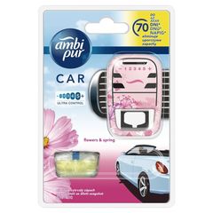 Ambi Pur Car Flowers & Spring Samochodowy odświeżacz powietrza, zestaw startowy, 7 ml