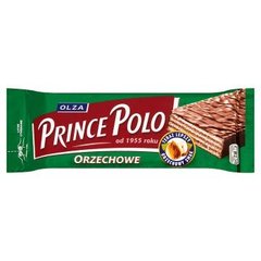 Olza Prince Polo Orzechowe Kruchy wafelek z kremem orzechowym oblany czekoladą mleczną