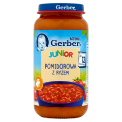 Gerber Junior Pomidorowa z ryżem po 12 miesiącu
