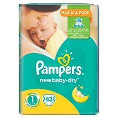 Pampers New Baby-Dry rozmiar 1 (Newborn), 43 pieluszki