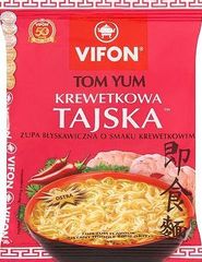 Vifon Tom Yum Krewetkowa Tajska Zupa błyskawiczna o smaku krewetkowym ostra