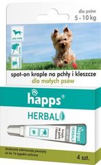 Happs Krople przeciw pchłom i kleszczom dla psów do 10 kg 4x