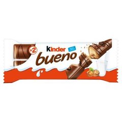 Kinder Bueno Baton z orzechowym nadzieniem w kruchym waflu oblanym mleczną czekoladą 43 g (2 batony)