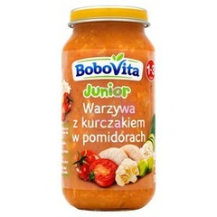 Bobovita Obiadek Warzywa z kurczakiem w pomidorach - po 12 miesiącu