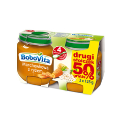 Bobovita Zupka marchewkowa z ryżem po 4 miesiącu 2x125G