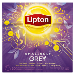 Lipton Amazingly Grey Herbata czarna aromatyzowana 38 g (20 torebek)