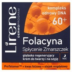 Lirene Folacyna 60+ Spłycenie Zmarszczek Głęboko regenerujący krem do twarzy i na szyję