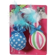 Candy Toys niebieska piłka z piórkiem z kocimiętką i dzwoneczkiem zabawka dla kota