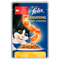 Felix Sensations Karma dla kotów z wołowiną w galaretce z pomidorami