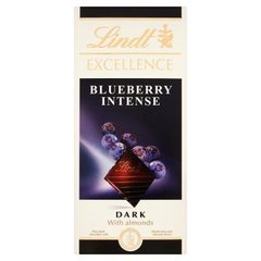Lindt Excellence Blueberry Intense Czekolada ciemna z migdałami i kawałkami borówki