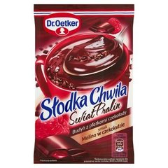 Dr. Oetker Słodka Chwila Świat Pralin Budyń z płatkami czekolady smak malina w czekoladzie