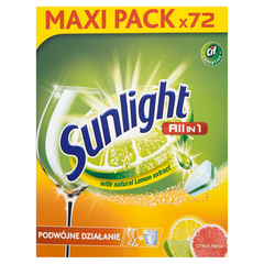 Sunlight All in 1 Citrus Fresh Tabletki do zmywarki (72 sztuki)