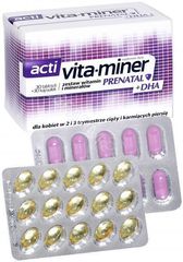Vitaminer Vita-miner prenatal+dha x 30 tabl+30 kaps