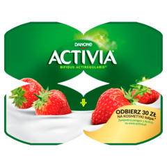 Danone Activia Jogurt truskawka 480 g (4 x 120 g)