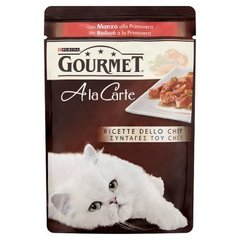 Gourmet A la Carte Z wołowiną marchewką pomidorem i cukinią Karma dla dorosłych kotów