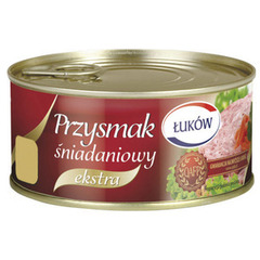 Łuków Przysmak Śniadaniowy Ekstra Konserwa Wieprzowo-Wołowa