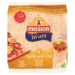 Mission Wraps Tortille z mąki pszennej orkiszowo-owsiane (6 sztuk)